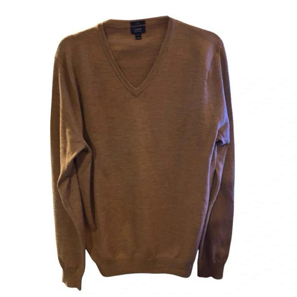 J Crew Men’s Size L Slim Fit Cashmere Cotton Blend Crew Neck Sweater Long Sleeve